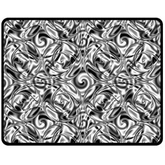 Gray Scale Pattern Tile Design Double Sided Fleece Blanket (medium)  by Nexatart