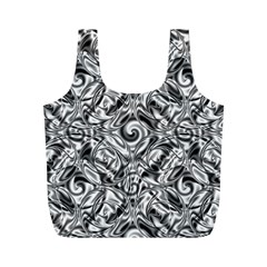 Gray Scale Pattern Tile Design Full Print Recycle Bags (m)  by Nexatart