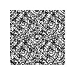 Gray Scale Pattern Tile Design Small Satin Scarf (square) by Nexatart