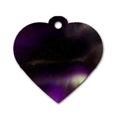 The Northern Lights Nature Dog Tag Heart (two Sides) by Nexatart