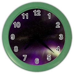 The Northern Lights Nature Color Wall Clocks by Nexatart