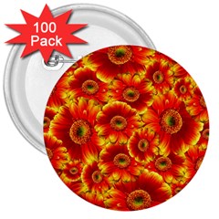 Gerbera Flowers Nature Plant 3  Buttons (100 Pack)  by Nexatart