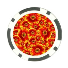 Gerbera Flowers Nature Plant Poker Chip Card Guard by Nexatart