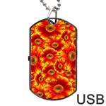 Gerbera Flowers Nature Plant Dog Tag USB Flash (One Side) Front