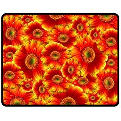 Gerbera Flowers Nature Plant Double Sided Fleece Blanket (medium)  by Nexatart