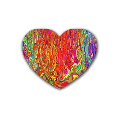 Background Texture Colorful Rubber Coaster (heart)  by Nexatart