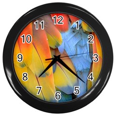 Spring Parrot Parrot Feathers Ara Wall Clocks (black) by Nexatart