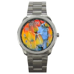 Spring Parrot Parrot Feathers Ara Sport Metal Watch by Nexatart