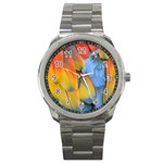 Spring Parrot Parrot Feathers Ara Sport Metal Watch Front