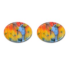 Spring Parrot Parrot Feathers Ara Cufflinks (oval) by Nexatart