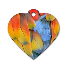 Spring Parrot Parrot Feathers Ara Dog Tag Heart (one Side) by Nexatart