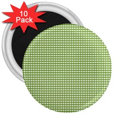 Gingham Check Plaid Fabric Pattern 3  Magnets (10 Pack) 