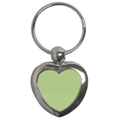 Gingham Check Plaid Fabric Pattern Key Chains (heart)  by Nexatart