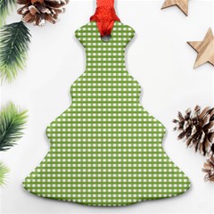 Gingham Check Plaid Fabric Pattern Christmas Tree Ornament (two Sides) by Nexatart