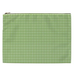 Gingham Check Plaid Fabric Pattern Cosmetic Bag (xxl) 