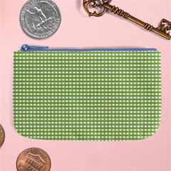 Gingham Check Plaid Fabric Pattern Large Coin Purse