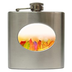 Autumn Leaves Colorful Fall Foliage Hip Flask (6 Oz) by Nexatart