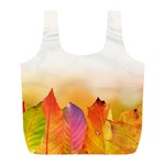 Autumn Leaves Colorful Fall Foliage Full Print Recycle Bags (L)  Back