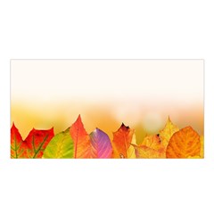 Autumn Leaves Colorful Fall Foliage Satin Shawl by Nexatart