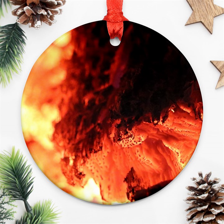 Fire Log Heat Texture Ornament (Round)