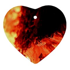 Fire Log Heat Texture Ornament (Heart)