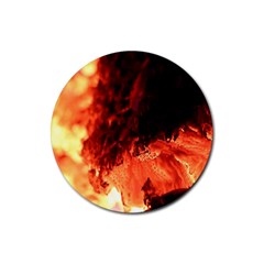 Fire Log Heat Texture Rubber Coaster (Round) 