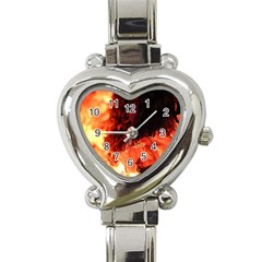 Fire Log Heat Texture Heart Italian Charm Watch