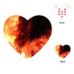 Fire Log Heat Texture Playing Cards (Heart) 