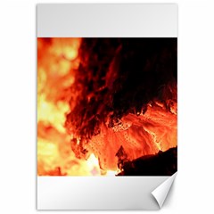 Fire Log Heat Texture Canvas 12  X 18   by Nexatart