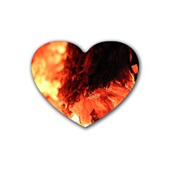 Fire Log Heat Texture Heart Coaster (4 pack) 