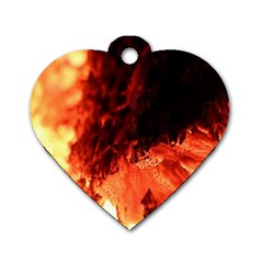 Fire Log Heat Texture Dog Tag Heart (One Side)