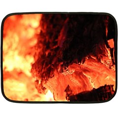 Fire Log Heat Texture Double Sided Fleece Blanket (Mini) 