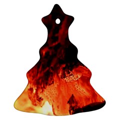 Fire Log Heat Texture Christmas Tree Ornament (Two Sides)