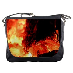 Fire Log Heat Texture Messenger Bags