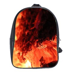 Fire Log Heat Texture School Bags (XL) 