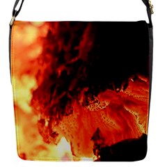 Fire Log Heat Texture Flap Messenger Bag (S)