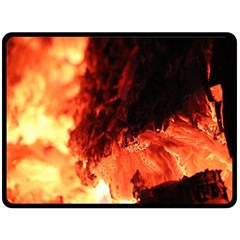 Fire Log Heat Texture Double Sided Fleece Blanket (Large) 