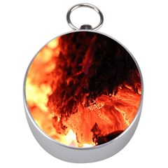 Fire Log Heat Texture Silver Compasses