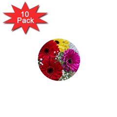 Flowers Gerbera Floral Spring 1  Mini Buttons (10 Pack)  by Nexatart