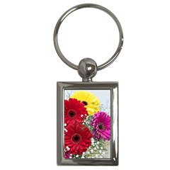 Flowers Gerbera Floral Spring Key Chains (rectangle)  by Nexatart