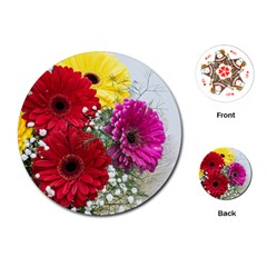 Flowers Gerbera Floral Spring Playing Cards (round)  by Nexatart