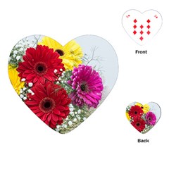 Flowers Gerbera Floral Spring Playing Cards (heart)  by Nexatart