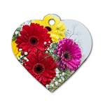 Flowers Gerbera Floral Spring Dog Tag Heart (Two Sides) Front