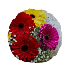 Flowers Gerbera Floral Spring Standard 15  Premium Round Cushions by Nexatart