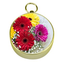 Flowers Gerbera Floral Spring Gold Compasses by Nexatart