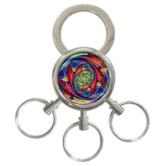 Eye Of The Rainbow 3-ring Key Chains by WolfepawFractals