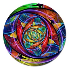 Eye Of The Rainbow Magnet 5  (round) by WolfepawFractals