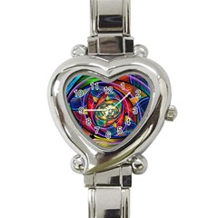 Eye Of The Rainbow Heart Italian Charm Watch