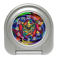 Eye Of The Rainbow Travel Alarm Clocks by WolfepawFractals