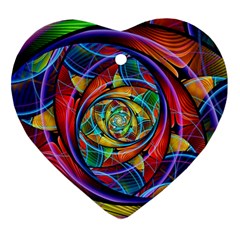 Eye Of The Rainbow Heart Ornament (two Sides)